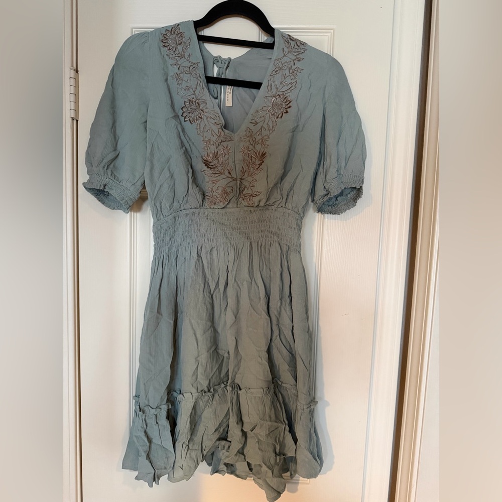 Lovestitch Floral Embroidered V-Neck Dress